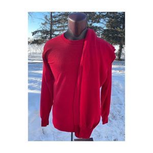 Vintage Stanfield's Red Long Underwear Wool Blend Pants Set Knit Crew Neck Sz L